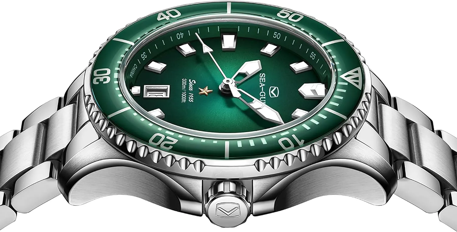 Business Dress oversea imagist ragtime zagros illness brutal Luminous Calendar Wrist Watches,41mm,Ocean Series PRO SEA-GULL Men's Automatic Mechanical Diving Watch, Stainless Steel Waterproof 