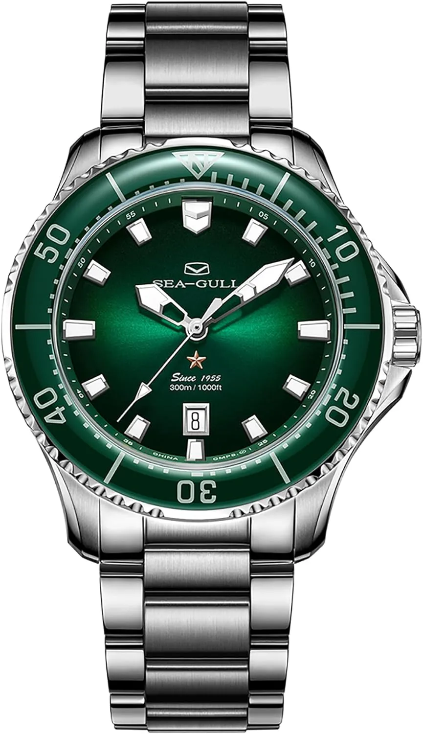 Business Dress oversea imagist ragtime zagros illness brutal Luminous Calendar Wrist Watches,41mm,Ocean Series PRO SEA-GULL Men's Automatic Mechanical Diving Watch, Stainless Steel Waterproof 