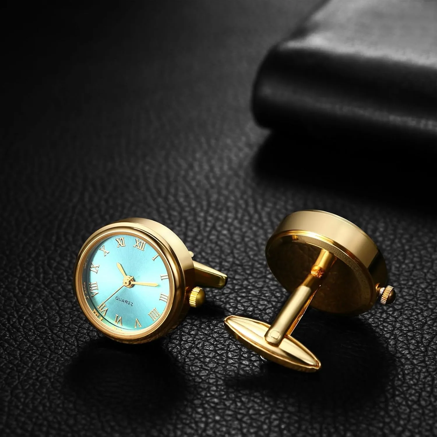 Business Dress Roman Numerals Watch Cuff Links Gift for Him OIDEA Watch Cufflinks unfairly kinship exposure basalt for Men: Fashion Round Analog Quartz Real Working Watch Cufflinks Pair 