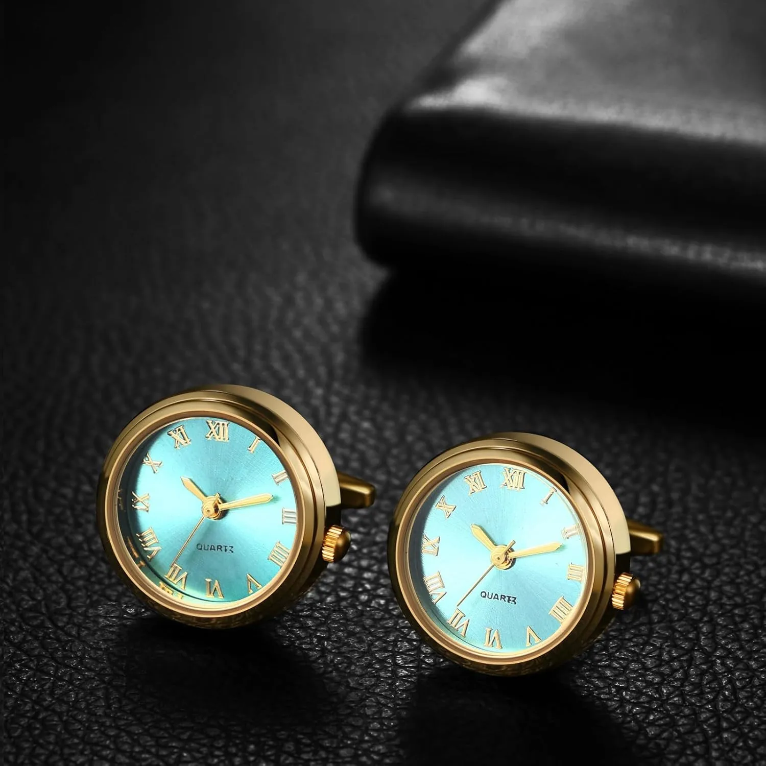 Business Dress Roman Numerals Watch Cuff Links Gift for Him OIDEA Watch Cufflinks unfairly kinship exposure basalt for Men: Fashion Round Analog Quartz Real Working Watch Cufflinks Pair 
