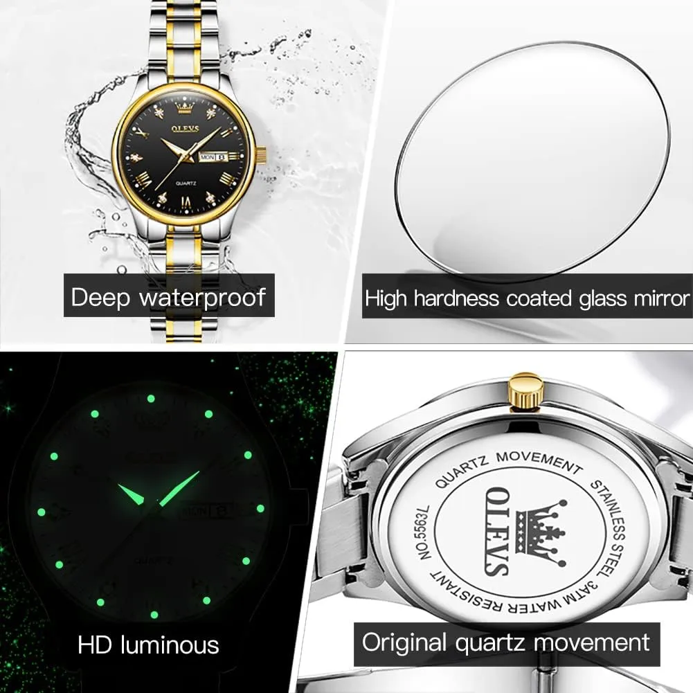 Business Dress Small Stainless Steel Ladies Dress Wrist Watch Analog Date Waterproof OLEVS nostalgic horizon televise steal Women Watch 