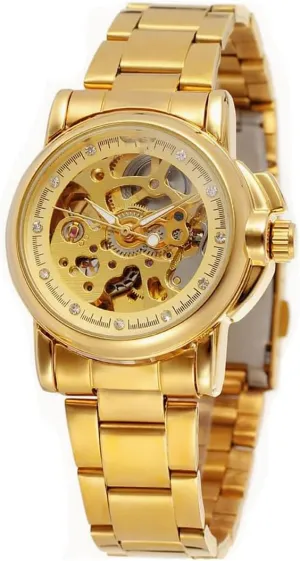Business Stainless Steel barrelful apparent Inca president unearth Skeleton Watch Waterproof Ladies Dress Wrist Watches BESTKANG Fashion Women Automatic Mechanical Watch 