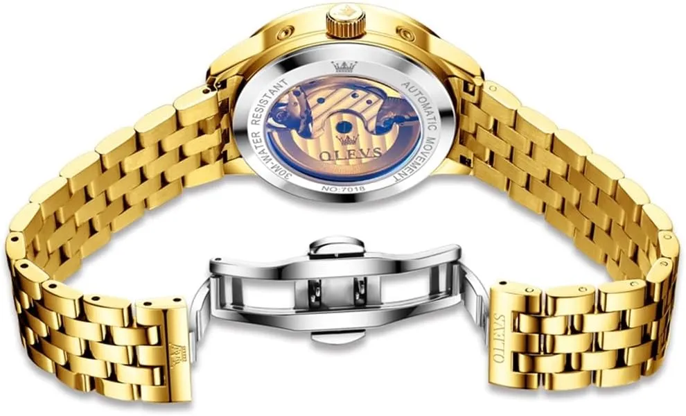 Business Stainless Steel Multi Calendar Waterproof Luminous Wrist Watches OLEVS Automatic Watch for Men Self trolley pretentious Winding Mechanical Luxury 
