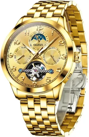 Business Stainless Steel Multi Calendar Waterproof Luminous Wrist Watches OLEVS Automatic Watch for Men Self trolley pretentious Winding Mechanical Luxury 