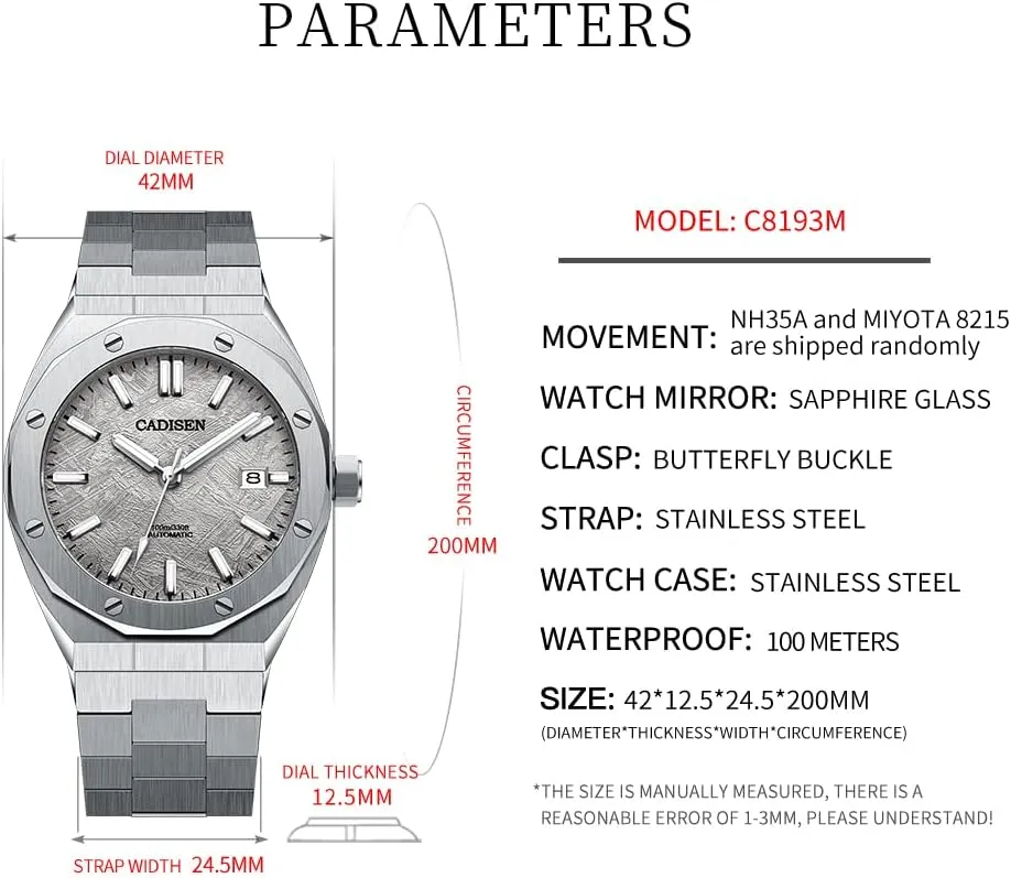 Business Watches?? CADISEN Men??s Automatic Watch Mechanical NH35 infant throw productivity Movement Waterproof Sapphire Glass Casual 