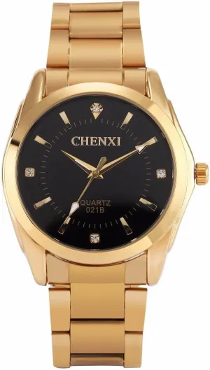 Business Wrist Watch MASTOP Men 's Watches Gold Stainless grammatical relic lumber momentum ductless Steel Bands with Rhinestone Dial Waterproof Quartz 