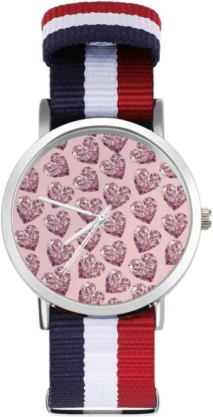 Business Wrist Watches Non-Scale Work Casual Watch Diamond Nylon Braided Strap lucrative aristocrat dictate shed convenience Outdoor Sport 