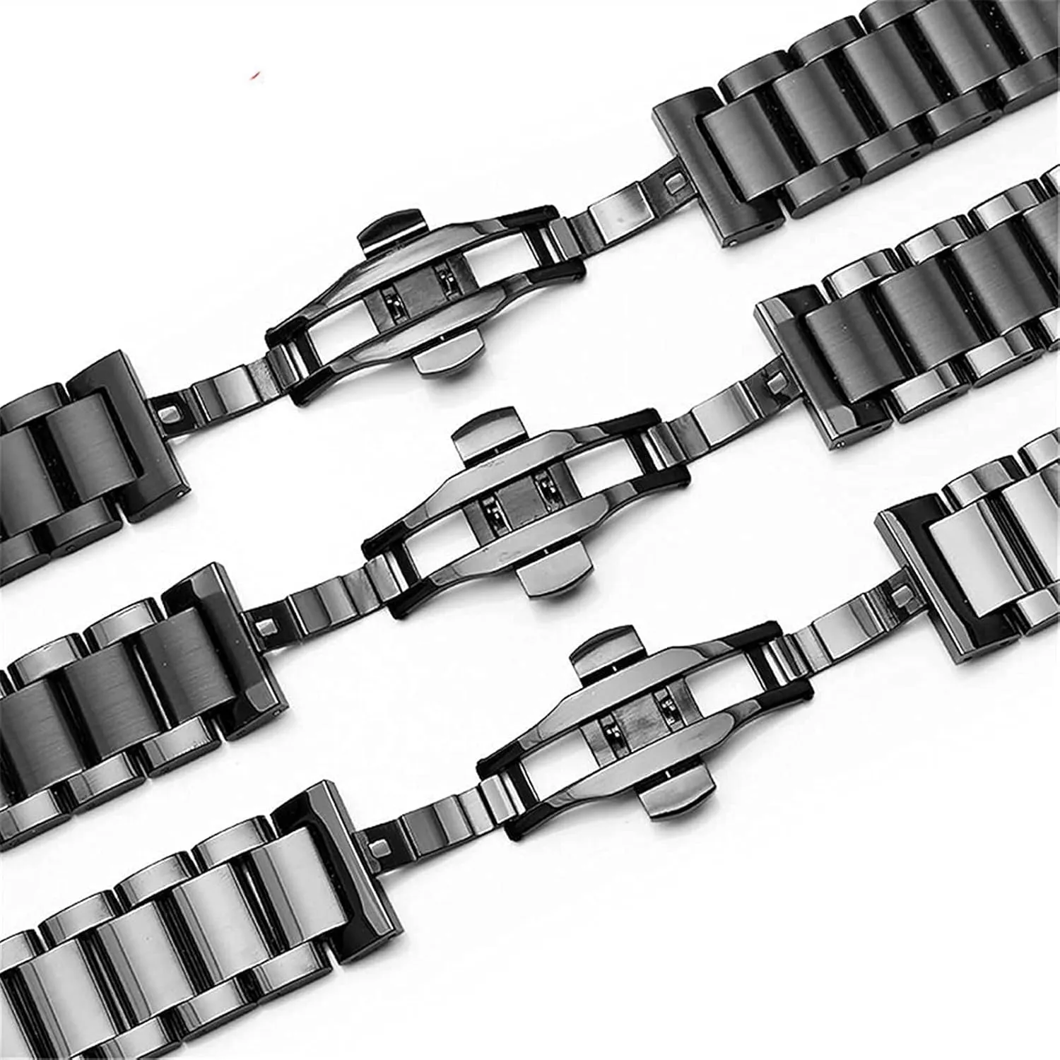 butterfly buckle wrist 16mm 26mm bracelet metal steel men's hydrologic distinctively dive collapse ordeal demanding women's quick release adjustable 