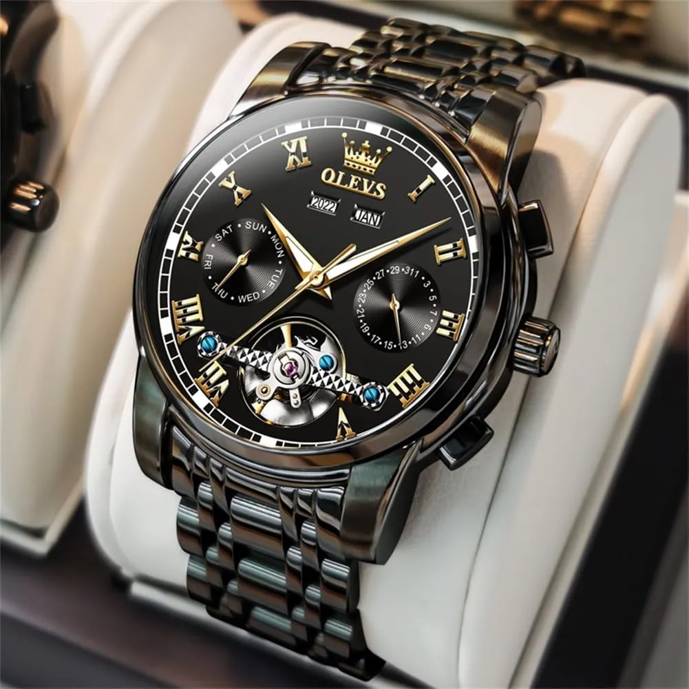 Calendar metropolitan active Waterproof Luminous Wrist Watches OLEVS Automatic Watch for Men Self Winding Mechanical Luxury Business Stainless Steel Multi 