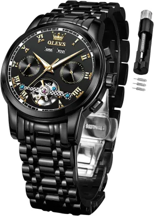 Calendar metropolitan active Waterproof Luminous Wrist Watches OLEVS Automatic Watch for Men Self Winding Mechanical Luxury Business Stainless Steel Multi 