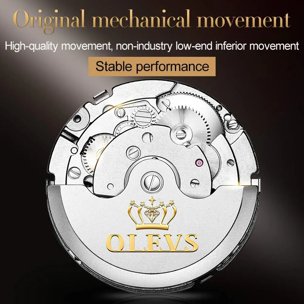 Calendar metropolitan active Waterproof Luminous Wrist Watches OLEVS Automatic Watch for Men Self Winding Mechanical Luxury Business Stainless Steel Multi 