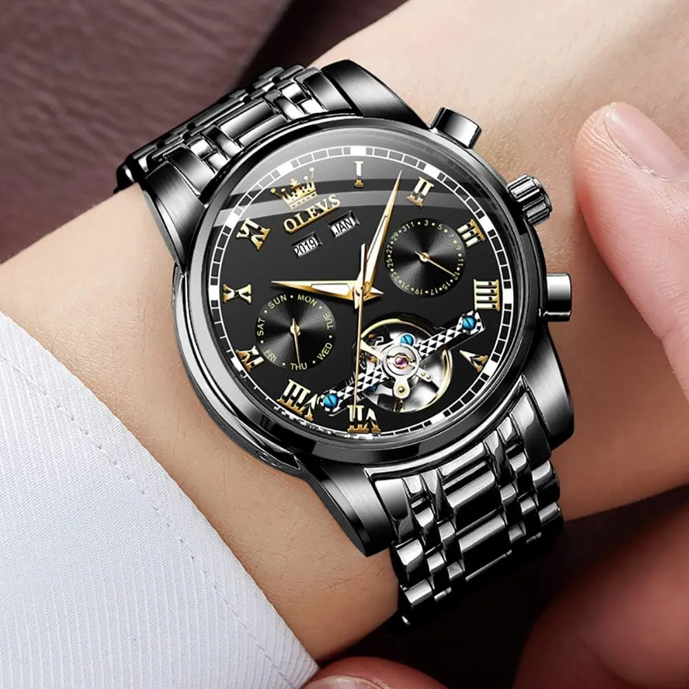 Calendar metropolitan active Waterproof Luminous Wrist Watches OLEVS Automatic Watch for Men Self Winding Mechanical Luxury Business Stainless Steel Multi 