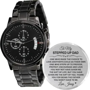 capability Engraving Watches for DaD Strap Band Customized Stylish Classic Unique Birthday Christmas Day Graduation Gifts from Son Personalized Engraved Men 