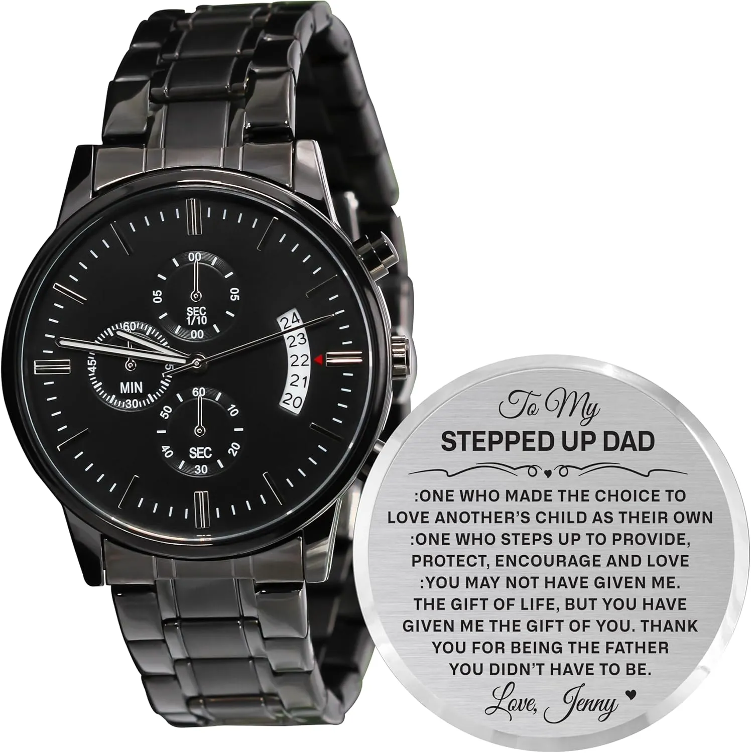 capability Engraving Watches for DaD Strap Band Customized Stylish Classic Unique Birthday Christmas Day Graduation Gifts from Son Personalized Engraved Men 