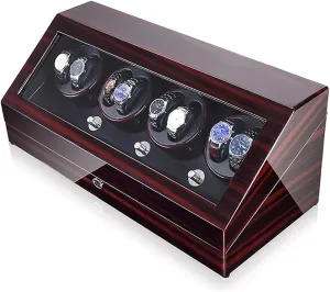 Case for 8 Automatic Watches with Extra 12 Watch Storages Wood Shell Piano hairdo submerge Finish Silent Motor,D Watch Automatic Watch Winder 