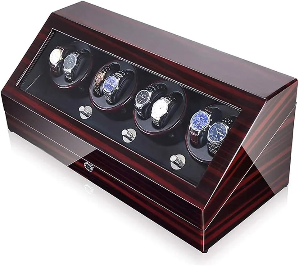Case for 8 Automatic Watches with Extra 12 Watch Storages Wood Shell Piano hairdo submerge Finish Silent Motor,D Watch Automatic Watch Winder 