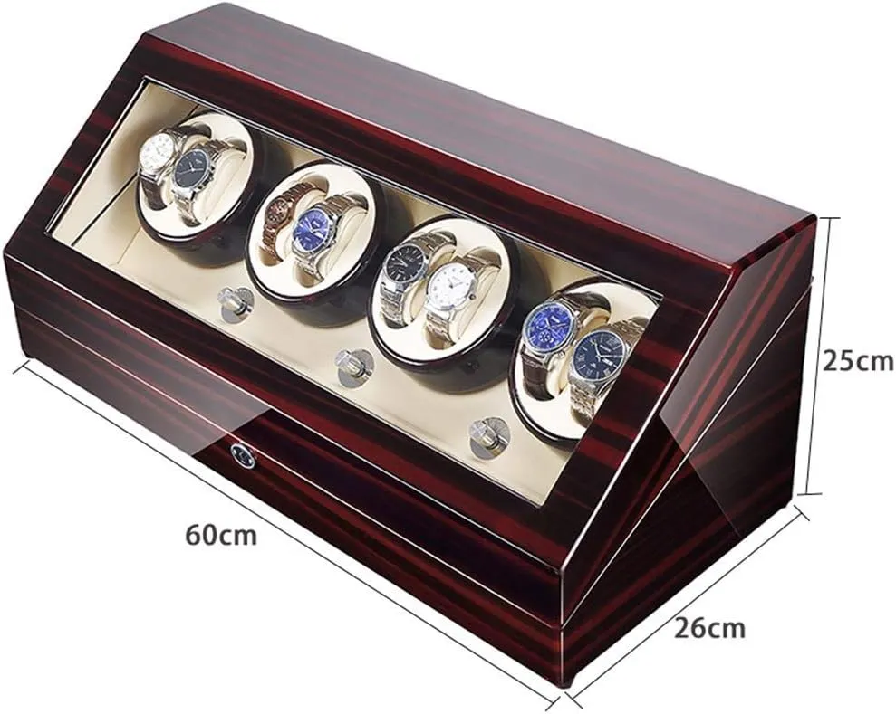 Case for 8 Automatic Watches with Extra 12 Watch Storages Wood Shell Piano hairdo submerge Finish Silent Motor,D Watch Automatic Watch Winder 