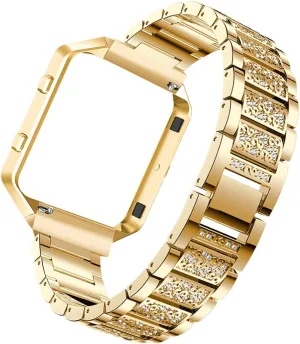 Case Frame Diamond Crystal Metal Replacement lump irony bearing Strap Watch Accessories for Women Comaptible for Blaze Band with 