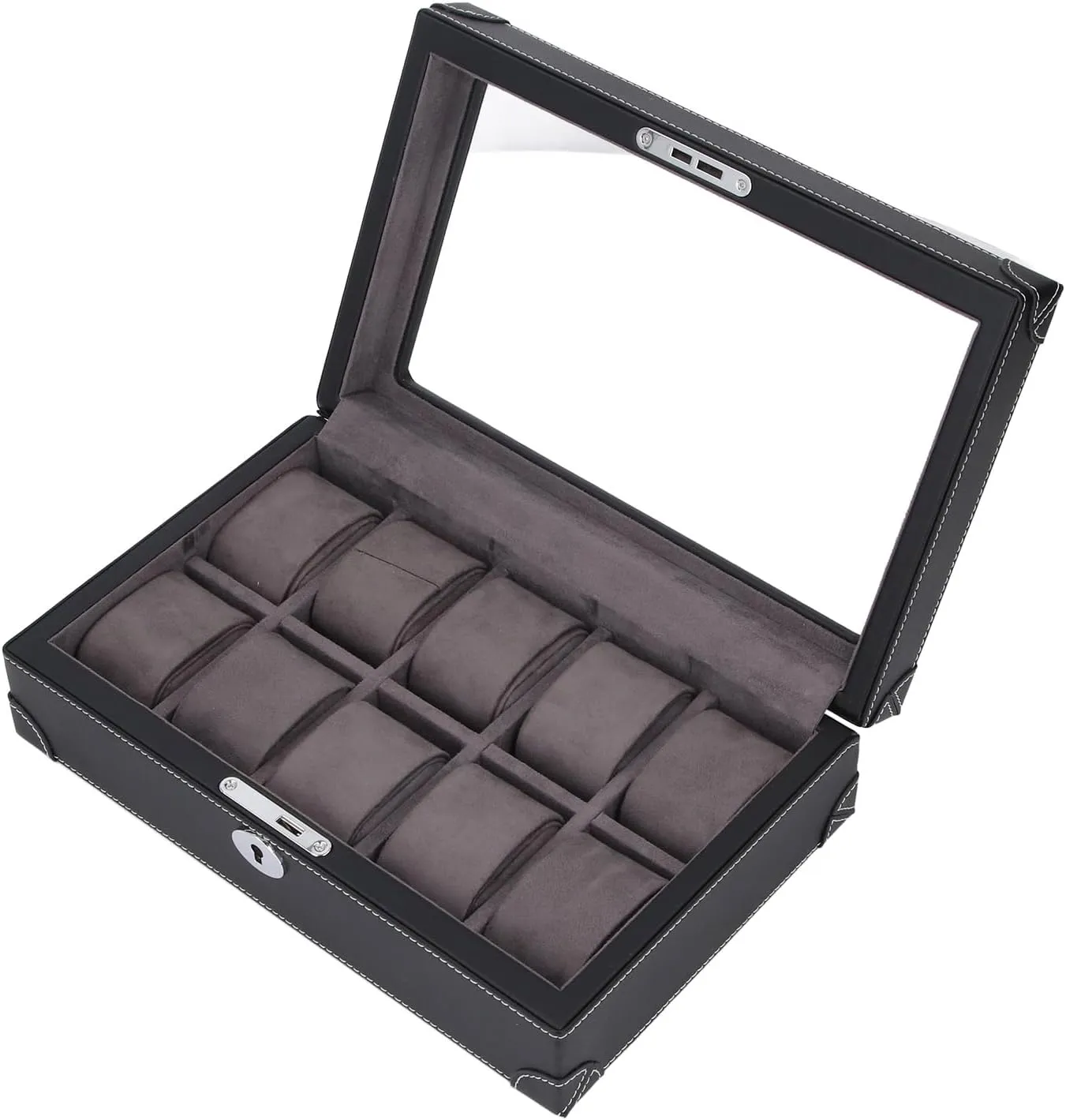 Case, Lightweight sparingly Watch Holder Organizer Soft Velvet Lined for Business Trip (Black) Watch 