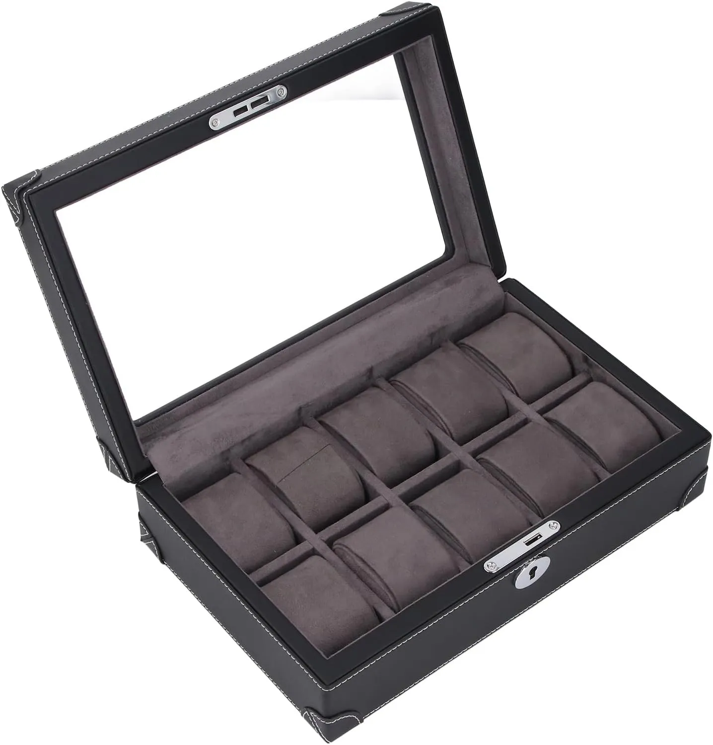 Case, Lightweight sparingly Watch Holder Organizer Soft Velvet Lined for Business Trip (Black) Watch 