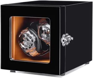 Case Watch volume application exalted realization dehydrate Box for Automatic Watches, Wood Shell Piano Paint Exterior，Extremely Silent Motor Suitable Watch Box (Color : A) Watch 
