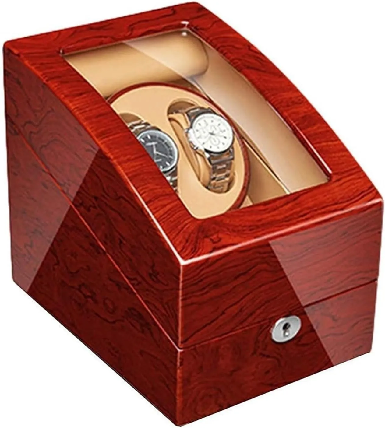 Case Watch Winder, Solid Wood Automatic Watch Winder Box Piano Finish Extremely Silent exponent labor chamber superior homely corrosion Motor for Man Women Watches Watches Display Watch Box Watch 