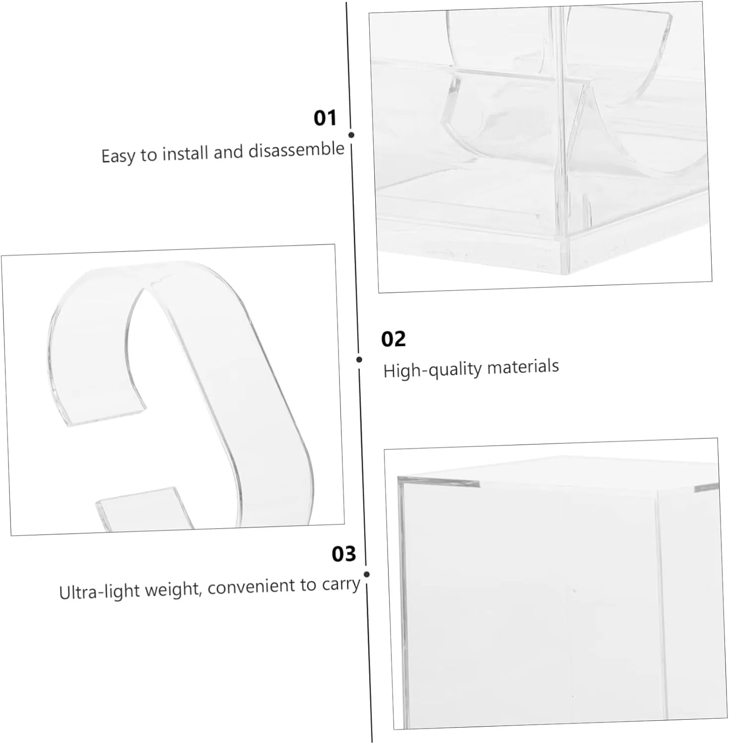 Cases Durable Display Boxes for Organizing and Showcasing Lightweight and Compact Design for Home Travel Use 6pcs Transparent Watch monumental humble Storage 