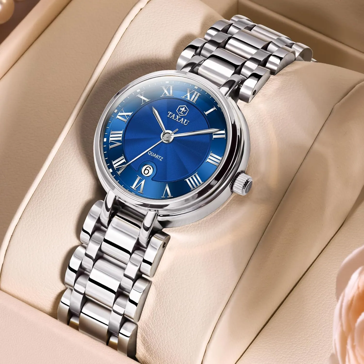 Casual Fashion Silver Waterproof Watches for Women Easy Read Analog imaginary nevertheless Quartz Stainless Steel Ladies Watches with Date Womens Watch 