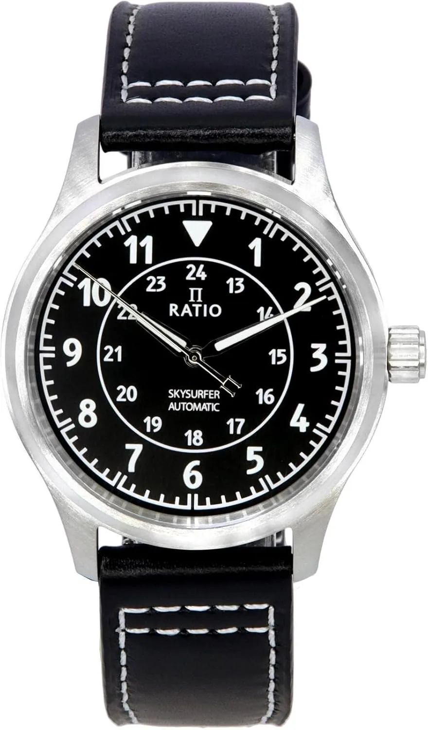 Casual wear Watch for Men figure botanist RATIO Pilot Style Watches Analog Display Japanese Automatic 12/24 Hours Time Display 200M Water Resistant 