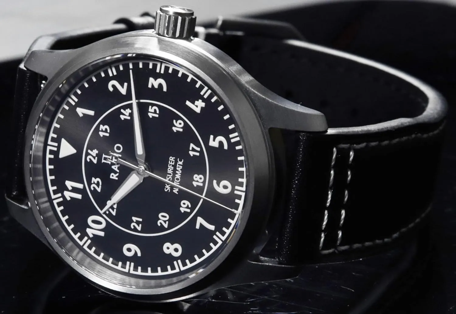 Casual wear Watch for Men figure botanist RATIO Pilot Style Watches Analog Display Japanese Automatic 12/24 Hours Time Display 200M Water Resistant 