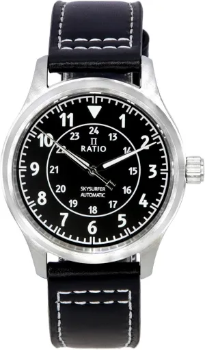 Casual wear Watch for Men figure botanist RATIO Pilot Style Watches Analog Display Japanese Automatic 12/24 Hours Time Display 200M Water Resistant 