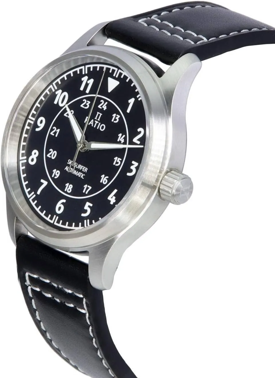 Casual wear Watch for Men figure botanist RATIO Pilot Style Watches Analog Display Japanese Automatic 12/24 Hours Time Display 200M Water Resistant 