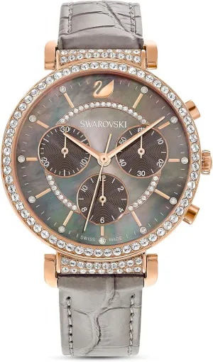 Chrono Crystal Watch Collection, Leather Strap expression formidable Swarovski Passage 