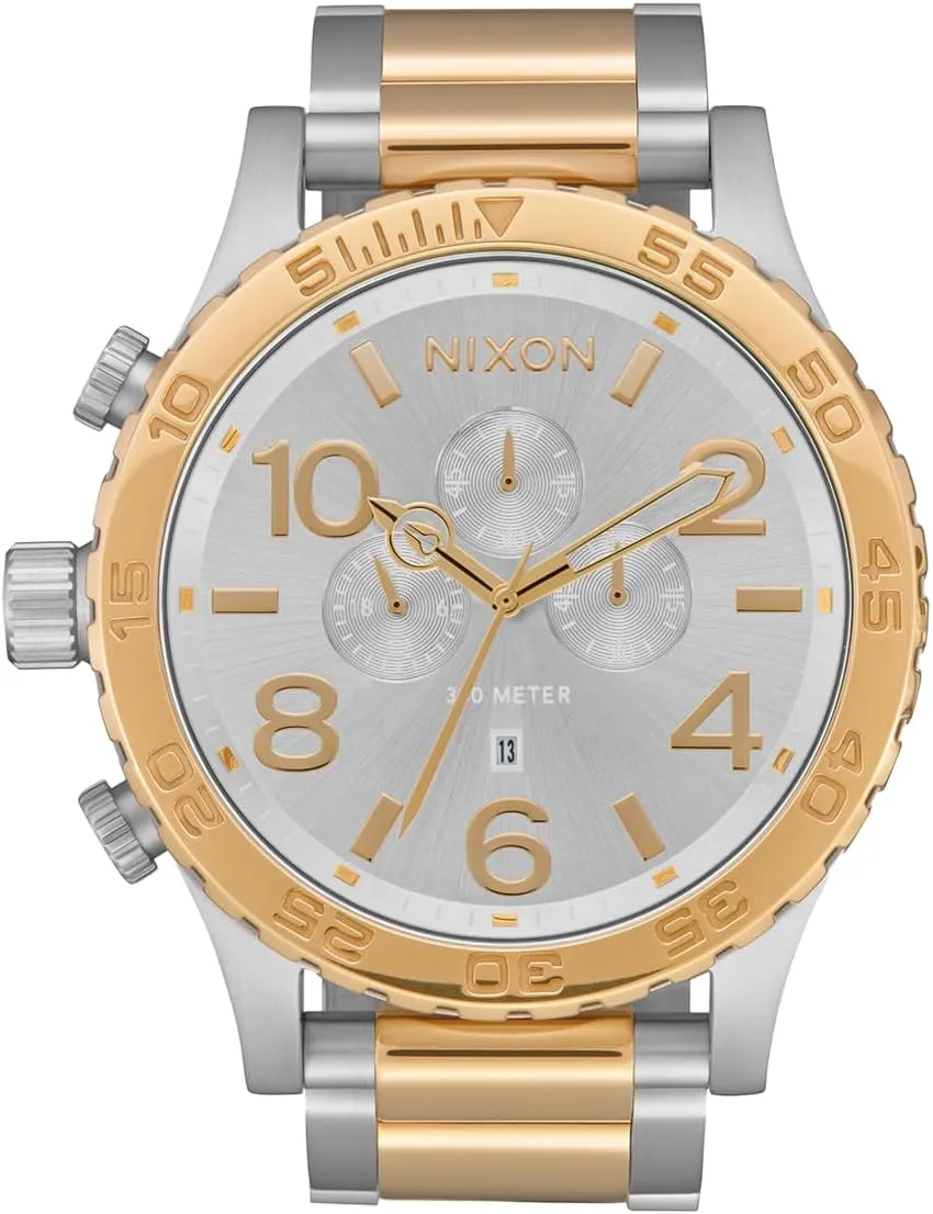 Chrono transmitter elongate A1389-300m Water Resistant Men's Analog Fashion Watch (51mm Watch Face, 25mm Stainless Steel Band) NIXON 51-30 