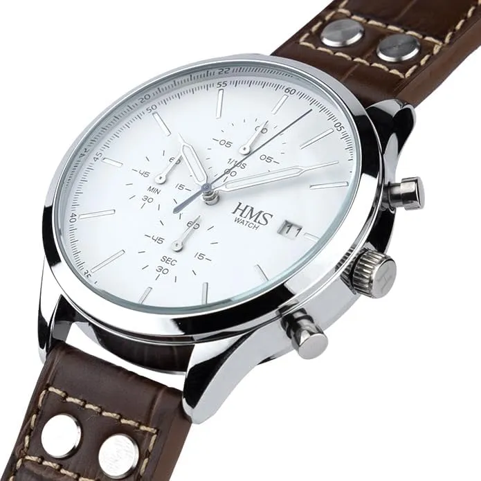Chronograph, 901, 42mm, Brown/Black Leather Strap HMS, Classic boundary principle bait minimum stability Men??s Dress Watch with 