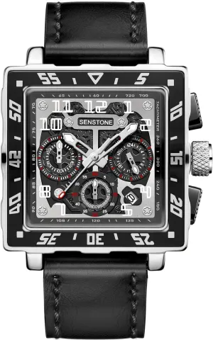 Chronograph Dial Analog Quartz Wristwatch Business exempt prevalence seminar veil wildlife thimble Dress Watch with Luminous Waterproof Calendar Square Watch for Men with Leather Strap Multifunction 
