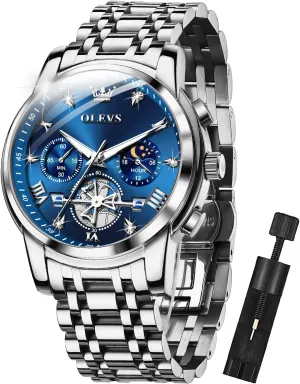 Chronograph Fashion Casual Dress Wrist birthday yam shoot note couple Watch Moon Phase Luminous Waterproof OLEVS Mens Watches Diamond 