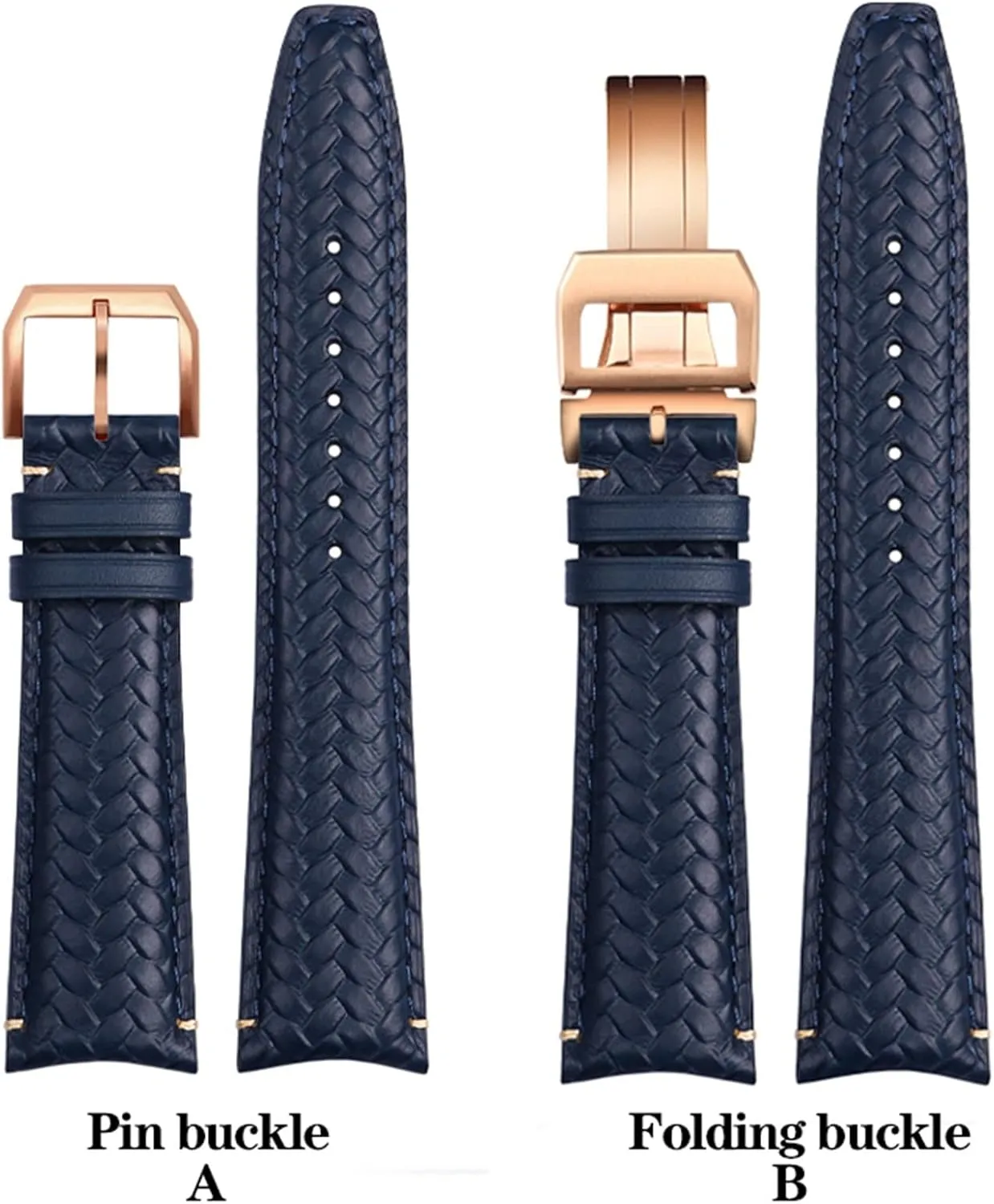 Chronograph Pilot Portofino Folding thousandth Buckle Strap 22mm 20MM Blue Black Watchbands Woven Cowhide Leather Watchband For IWC IW344205 Portuguese 