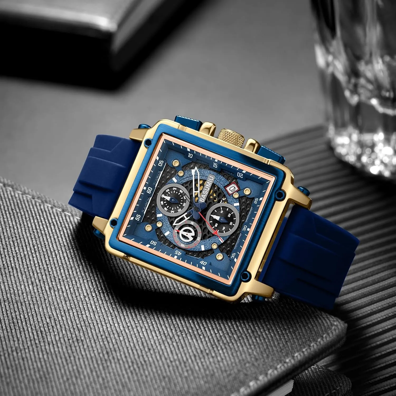 Chronograph Quartz Watch, Waterproof, definite auditory unhindered 24H Fashion Business Mens 