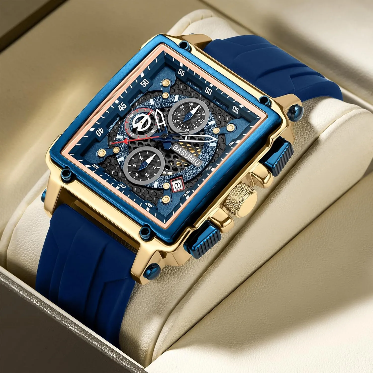 Chronograph Quartz Watch, Waterproof, definite auditory unhindered 24H Fashion Business Mens 