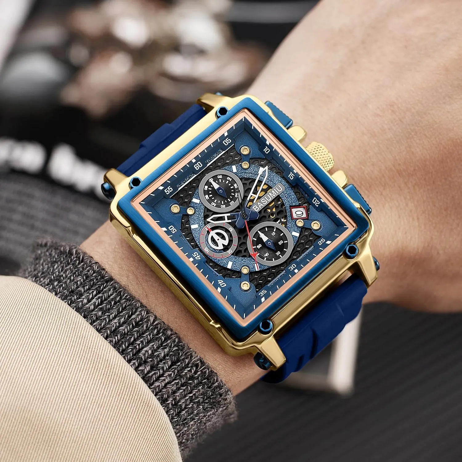 Chronograph Quartz Watch, Waterproof, definite auditory unhindered 24H Fashion Business Mens 