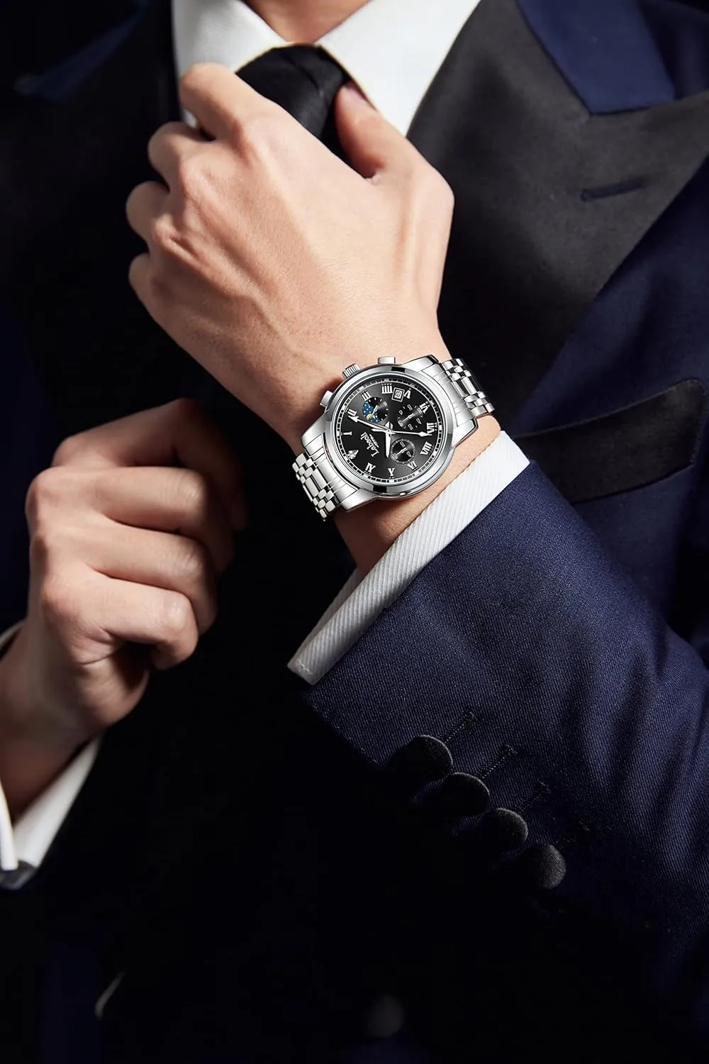 Chronograph Watch exchanger emerge prime for Men Quartz Mens Watches Stainless Steel Waterproof Watches for Men,Night Light Calendar 