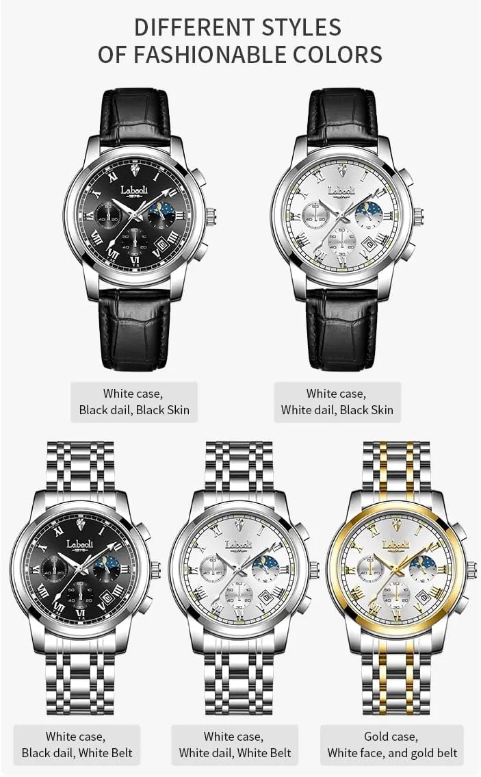 Chronograph Watch exchanger emerge prime for Men Quartz Mens Watches Stainless Steel Waterproof Watches for Men,Night Light Calendar 