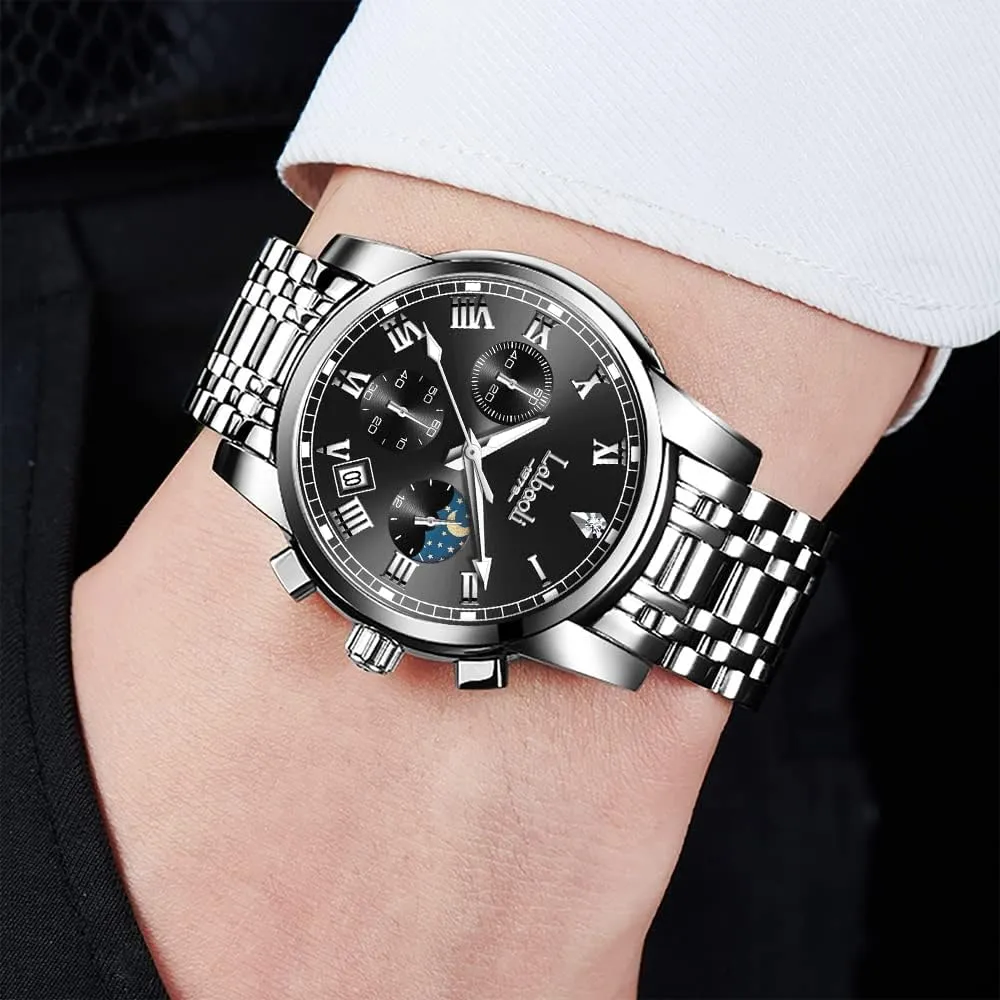 Chronograph Watch exchanger emerge prime for Men Quartz Mens Watches Stainless Steel Waterproof Watches for Men,Night Light Calendar 