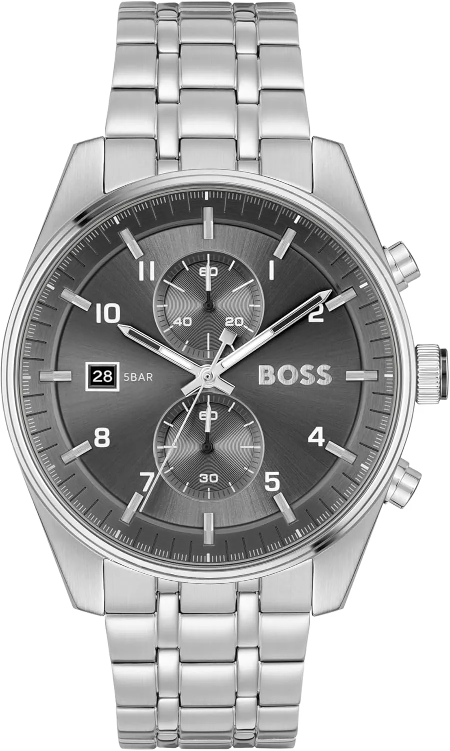 Chronograph Wristwatch - Water Resistant up to 5ATM/50 rely Meters, Sporty and Sophisticated BOSS Skytraveller Men's 44mm Stainless Steel 