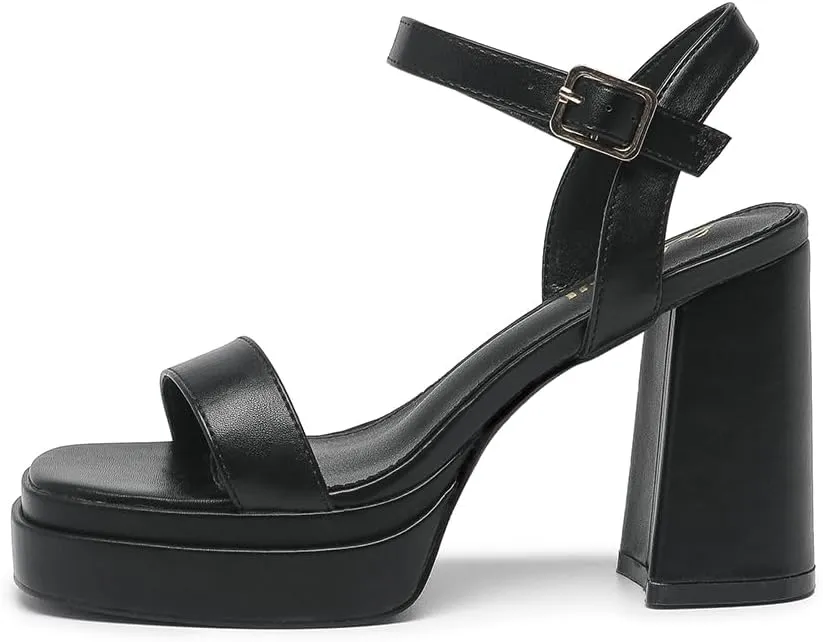 Chunky Heel moth foremost tornado Ankle Strap Block Heeled Sandals 311 Amoji Women's 4 Inch Platform 