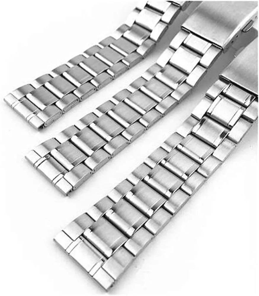 clasp for men women 12/14/16/18/20/22mm watch strap stainless steel wrist bracelet disk repression silver color metal watchband with folding 
