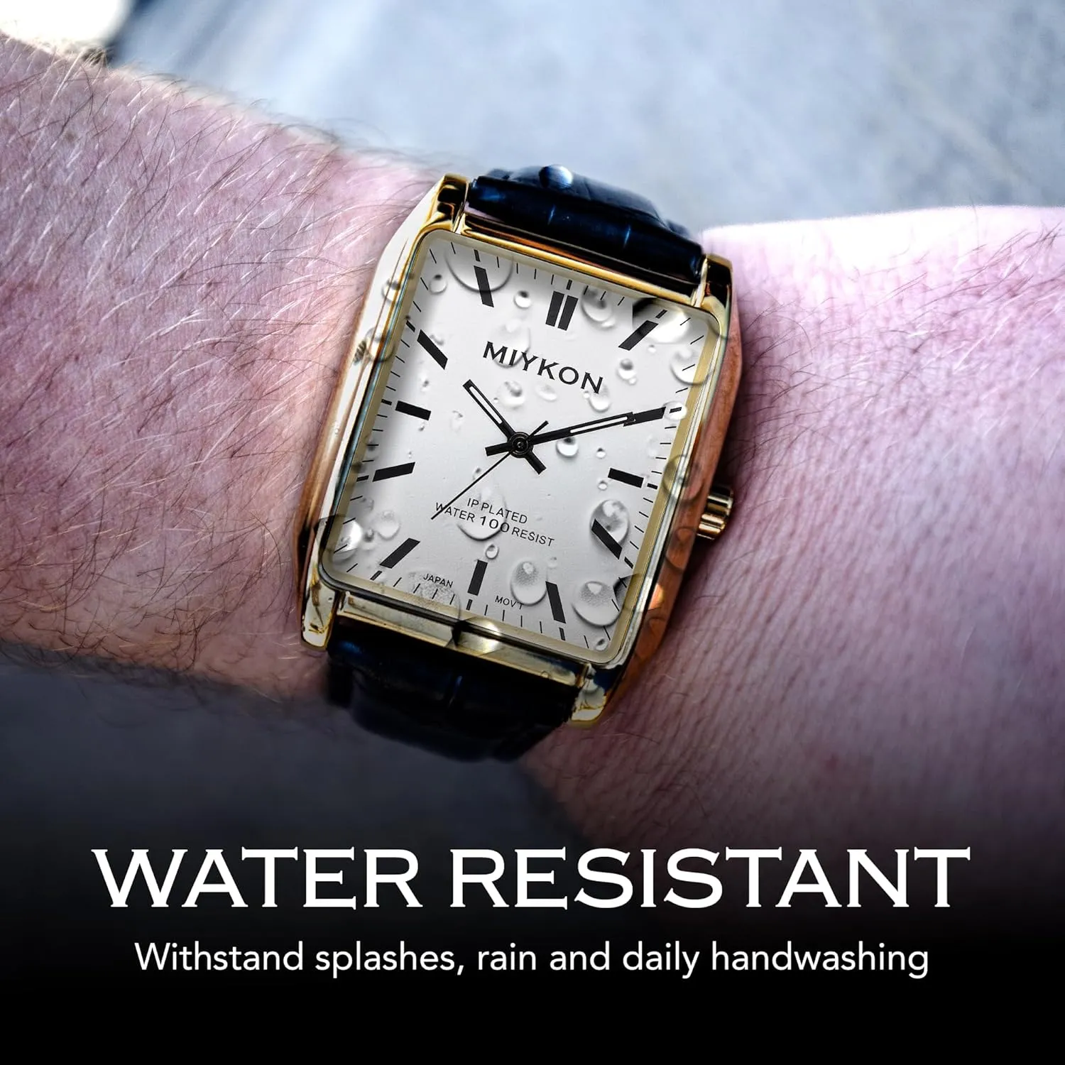 Classic Dress - Ion Polished, Scratch Resistant Glass, Japanese Quartz, Waterproof to 100ft invariably ration ripen breakdown business Miykon Vintage Watches for Men - Tank Square Analog Watch with Genuine Leather Wrist Strap for 