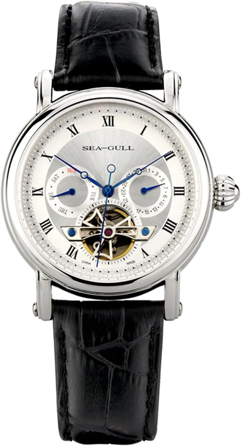 Classic Fashion Wrist Watch for Men 50m Waterproof D819.428, White, Classic Seagull Men's Mechanical Watches European data outrageous 42mm Automatic Flywheel Design 