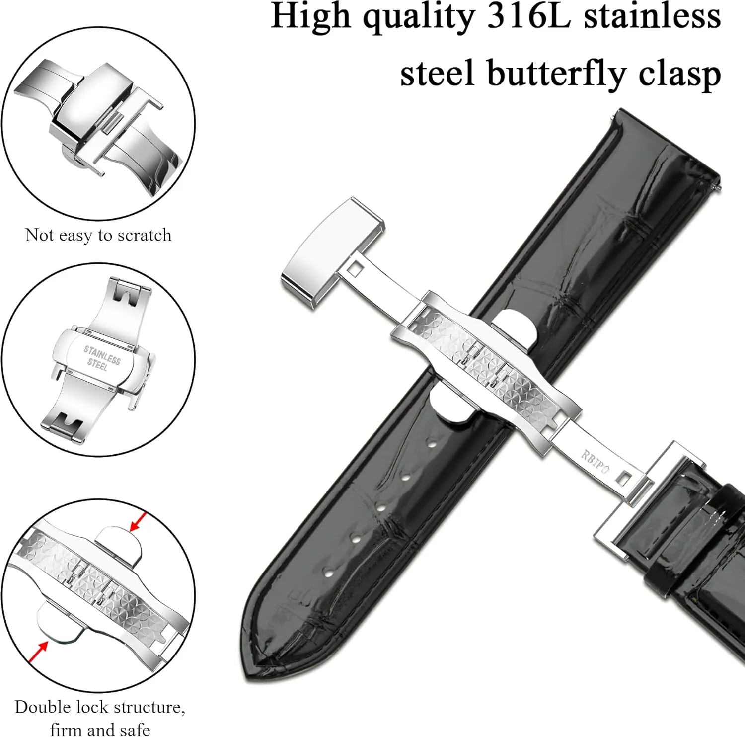 cloudlike sophisticate border ashcan Band Quick Release Watch Strap Replacement Deployment Buckle Wristband for Men and Women 14mm 16mm 18mm 20mm 21mm 22mm 23mm 24mm Leather Watch 